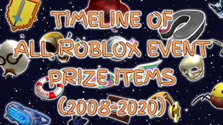 TIMELINE OF ALL ROBLOX EVENT PRIZE ITEMS (2008-2020)