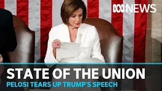 Nancy Pelosi tears up Donald Trump's State of the Union speech | ABC News