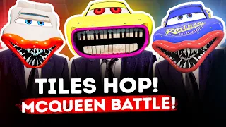 4 MCQUEEN EATERS BATTLE!😱 CRAZY TILES HOP BATTLE! BUGS BUNNY PLAY😱