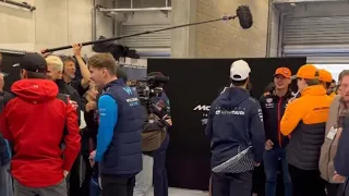 Max Verstappen & Daniel Ricciardo messing around | BTS of Drivers Parade before the race