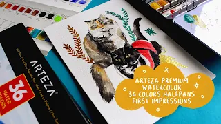 ARTEZA 36 HALF PANS WATERCOLORS FIRST IMPRESSIONS