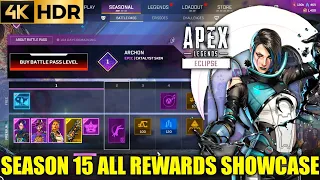 Battle Pass Apex Legends Season 15 All Rewards Showcase|Apex Legends Eclipse Battle Pass All Rewards