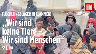 „Bitte helft uns“! Dramatische Bilder aus Lipa: An der kalten Grenze Europas