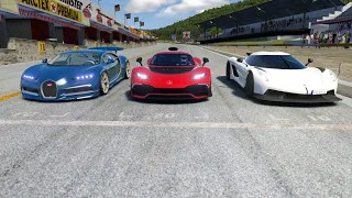 Mercedes-Benz AMG One vs Koenigsegg Jesko Absolut vs Bugatti Chiron at Old Spa | Round 2