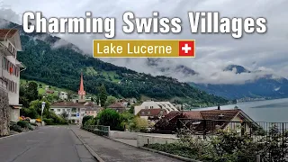 Charming 💖 Swiss Villages on Lake Lucerne [4K] • Light Rain • Scenic Drive Switzerland 🇨🇭