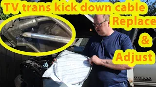 How to replace and adjust transmission kick down cable TV cable 94 - 02 Dodge Ram Cummins 45RH/RE