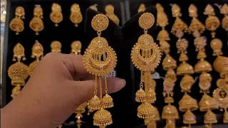 New Latest Gold earrings jhumka designs With and price//Bridal earrings//