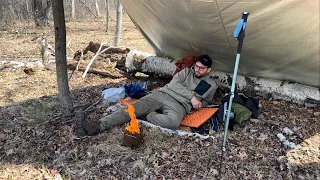 Solo Hike and Cook - Steak and Mushroom Omelette