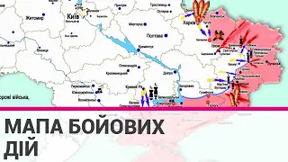 Мапа бойових дій в Україні станом на 19 квітня