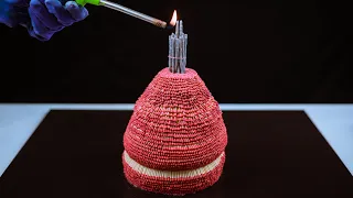 Volcano Made of Matches? You HAVE to See This Domino Reaction!