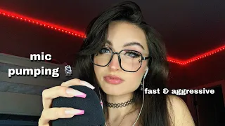 ASMR | Fast & Aggressive Mic Pumping, Swirling, & Tapping ( foam cover )