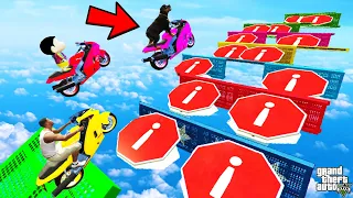 FRANKLIN TRIED IMPOSSIBLE TARGET POINT MEGA RAMP PARKOUR CHALLENGE IN GTA 5 | SHINCHAN and CHOP