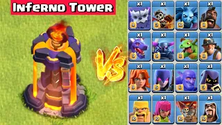 Level 9 Inferno Tower vs All Troops - Clash of Clans