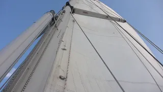 Single Handed Solo Sailing. How I Rig Main Sail Reefing Lines.