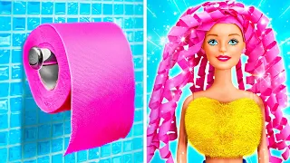 RICH VS BROKE BARBIE EXTREME MAKEOVER 🎀✨ Brilliant Gadgets and Cool Doll’s Hacks by 123 GO!