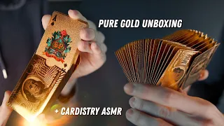 UNBOXING the 99% PURE GOLD Playing Cards!! + Cardistry ASMR