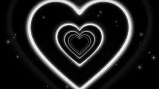 Black and white video background tunnel of hearts hd