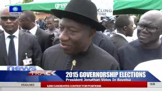 President Jonathan Votes In Otuoke Bayelsa State