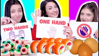 ASMR Food Challenge | No Hands vs One Hand vs Two Hands Mukbang