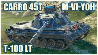 Carro 45t, M-VI-Yoh & T-100 LT • WoT Blitz Gameplay