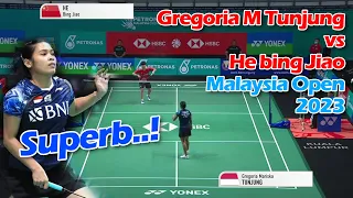 Gregoria Mariska Tunjung hancurkan He Bing Jiao | Malaysia Open 2023