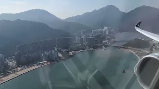 Cathay Pacific A350-900 taking off from Hong Kong