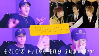 091221 The Boyz Eric VLIVE Eng Sub Cuts | Eric & Sunwoo woke up late and was scared of Sangyeon 😂