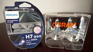Philips RacingVision GT200 vs OSRAM Night Breaker UNLIMITED