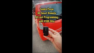 Toyota Passo 4D Smart Remote All Key Lost Programming with Xtool Elite
