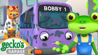 Car Wash Competition | Monster Truck| Animal for Kids | Truck and Bus Cartoon | Gecko's Garage