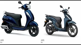 Suzuki Address 125 vs Honda Vision 110 Test specification comparison