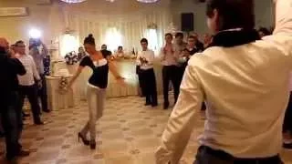GEORGIANS dance great at Georgian wedding in Tbilisi, Georgia