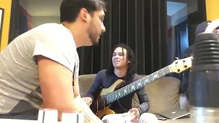 Michael Pipoquinha bass guitar improvisation in studio