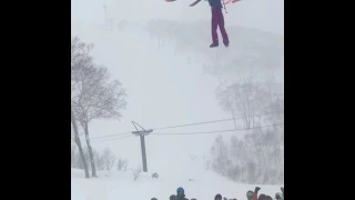 Ski save chairlift fall Niseko Hirafu