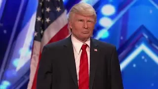The Singing Trump: Presidential Impersonator Channels Bruno Mars - America's Got Talent 2017