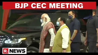 Elections 2021: PM Modi Arrives At BJP HQ For CEC Meeting