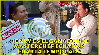 Henry es el Ganador de MasterChef Ecuador Cuarta Temporada