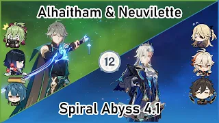 NEW Spiral Abyss 4.1 | Alhaitham Hyperbloom & Neuvillette Hypercarry | Genshin Impact