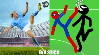 Real Football vs Stickman | Stickman Dismounting funny moments | Best Falls #3