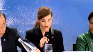 Emma Watson launches "IMPACT 10x10x10" next phase of the HeForShe at World Economic Forum in Davos