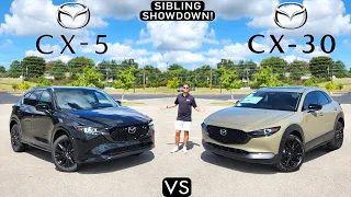 SIBLING RIVALS! -- 2024 Mazda CX-5 vs. 2024 Mazda CX-30: Comparison