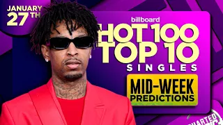 MID-WEEK PREDICTIONS | Billboard Hot 100, Top 10 Singles | January 27th, 2024