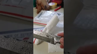 CFK Damascus knife unboxing and review