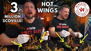 3 MILLION SCOVILLE SPICY WING CHALLENGE @JoelHansen INSANE GHOST PEPPER CHICKEN WINGS