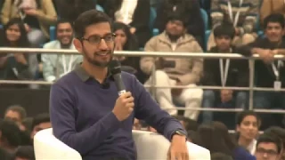 Harsha bhogle interview with Sundar pichai | Interaction with students at SRCC