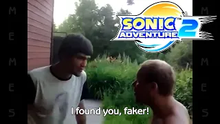 Sonic Adventure 2 - Sonic VS Shadow in Green Forest (Drunken fight in Russia) #shorts #sonic #memes