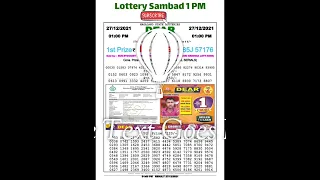 TODAY AFTERNOON NAGALAND LOTTERY VIDEOS LIVE 01:00 pm Dhankesari lottery sambad Date 27/12/2021