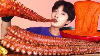 ENG SUB)WoW! Giant Octopus Leg Steak+Spicy Cheese Eat Mukbang🐙Korean Seafood ASMR  Hoony Eatingsound