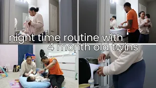 Realistic Night Time Routine w/4 Month Old Twins | Bed Time Routine