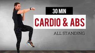 30min STANDING ABS CARDIO / Small Waist & Flat Belly/ ABDOMINALES DE PIE